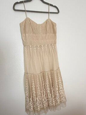 Tocca Size 2 Embroidered Lace Mesh Midi Dress